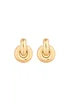 Mood Recycled Gold Round Doorknocker Drop Earrings - One Size Image 1