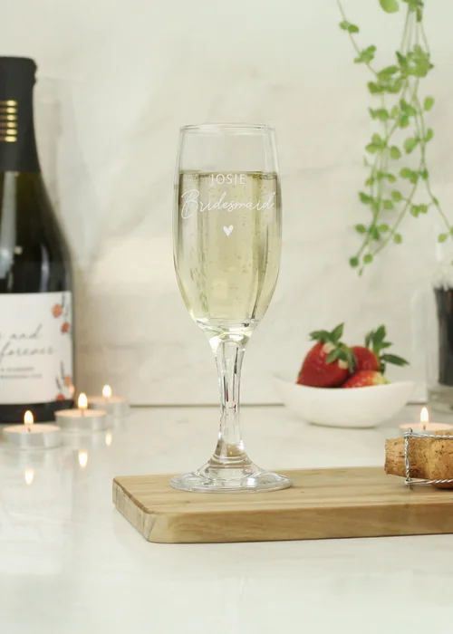 Personalised Memento Company Bridesmaid Flute Glass - One Size Image 1