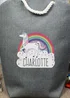 Personalised Memento Company Grey Unicorn Storage Bag - One Size Image 2