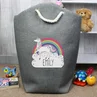Personalised Memento Company Grey Unicorn Storage Bag - One Size Image 5