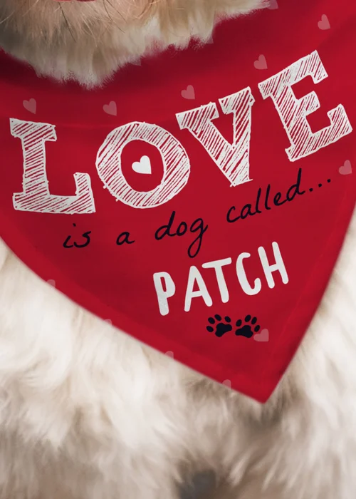 Personalised Memento Company Red Love is... Dog Bandana - One Size Image 2