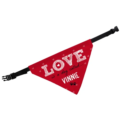 Personalised Memento Company Red Love is... Dog Bandana - One Size Image 5