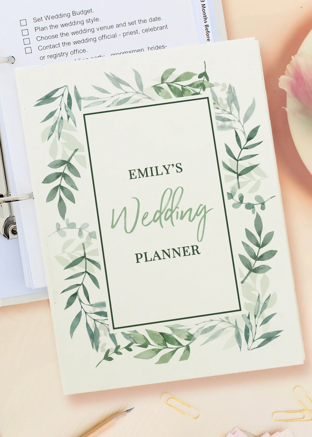 Personalised Memento Company Ivory Botanical Wedding Planner - One Size Image 1