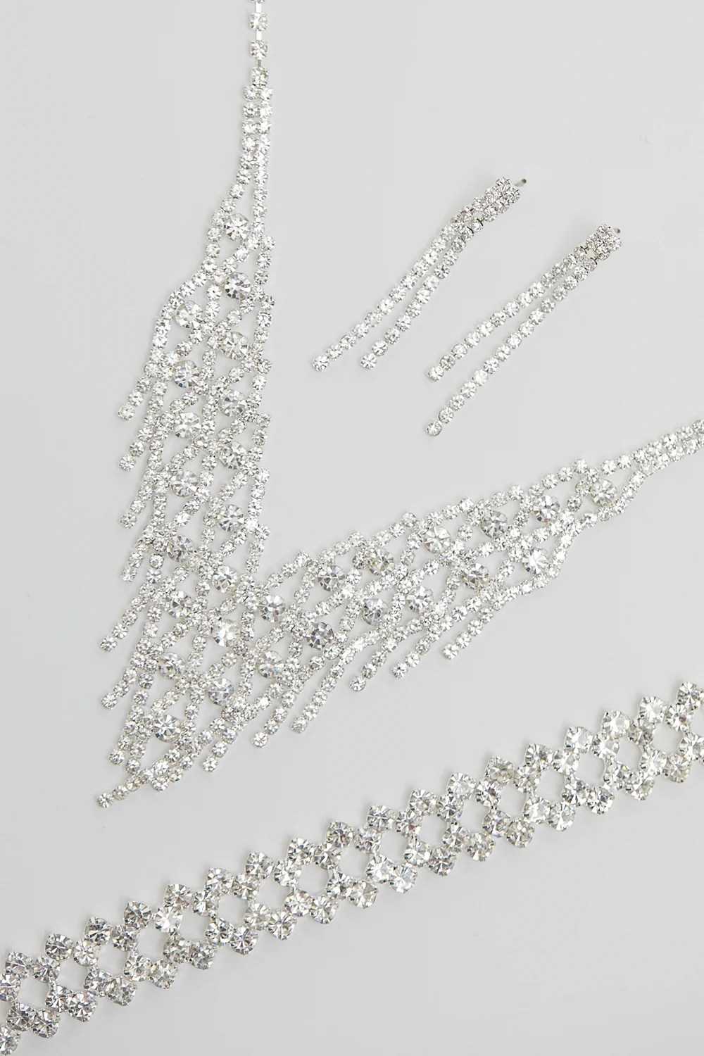 Mood Silver Plated Crystal 3 Piece Shower Matching Jewellery Set - One Size Image 2