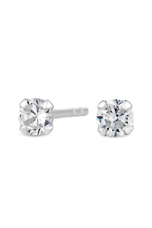 Simply Silver Sterling Silver 925 Cubic Zirconia Small Stud Earring - One Size Image 1