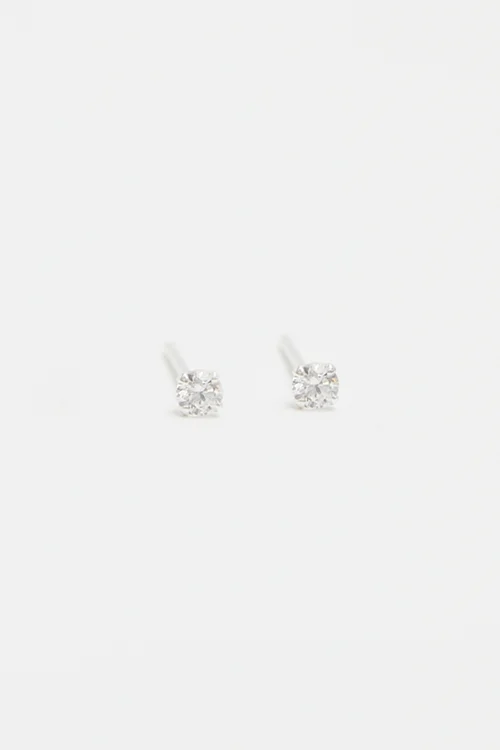 Simply Silver Sterling Silver 925 Cubic Zirconia Small Stud Earring - One Size Image 2