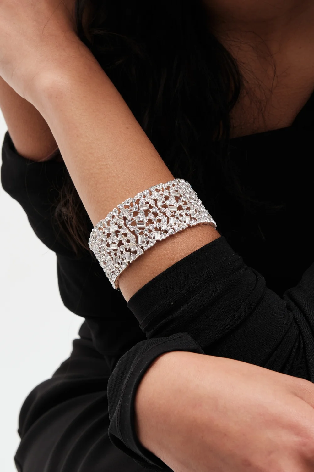 Mood Silver Crystal Multi Stone Stretch Bracelet - One Size Image 2