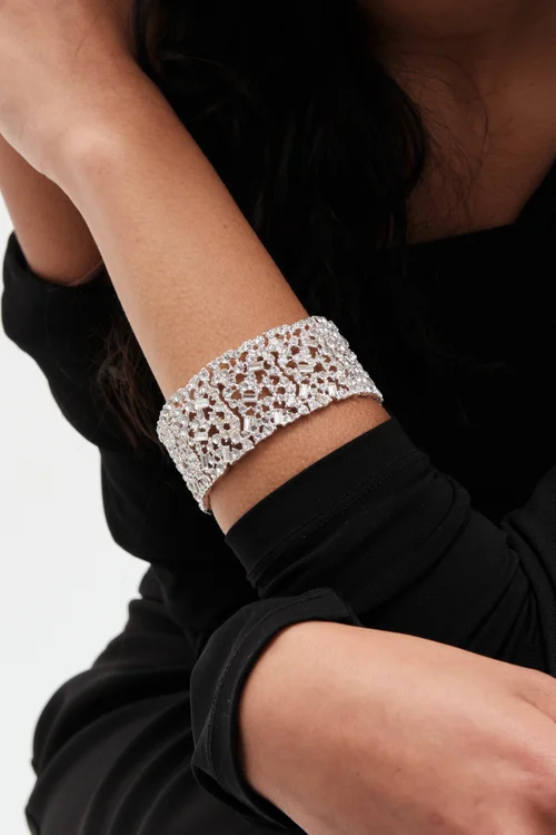 Mood Silver Crystal Multi Stone Stretch Bracelet - One Size Image 2