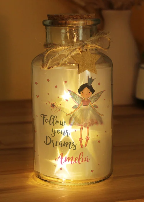 Personalised Memento Company Clear Fairy LED Glass Jar - One Size Image 4