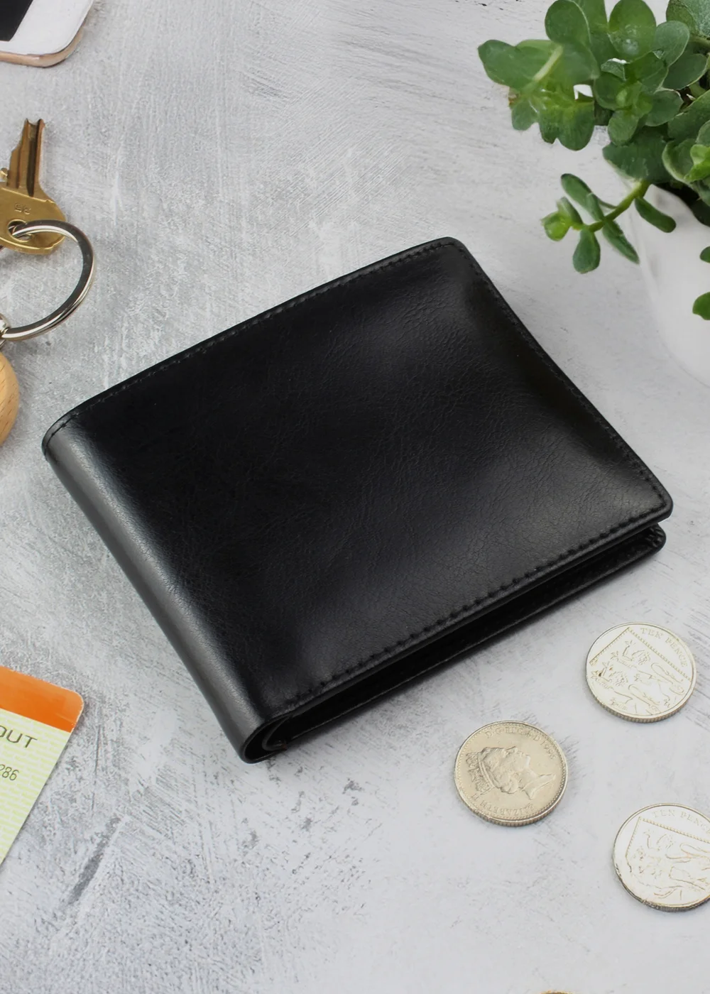 Personalised Memento Company Black Leather Wallet - One Size Image 5