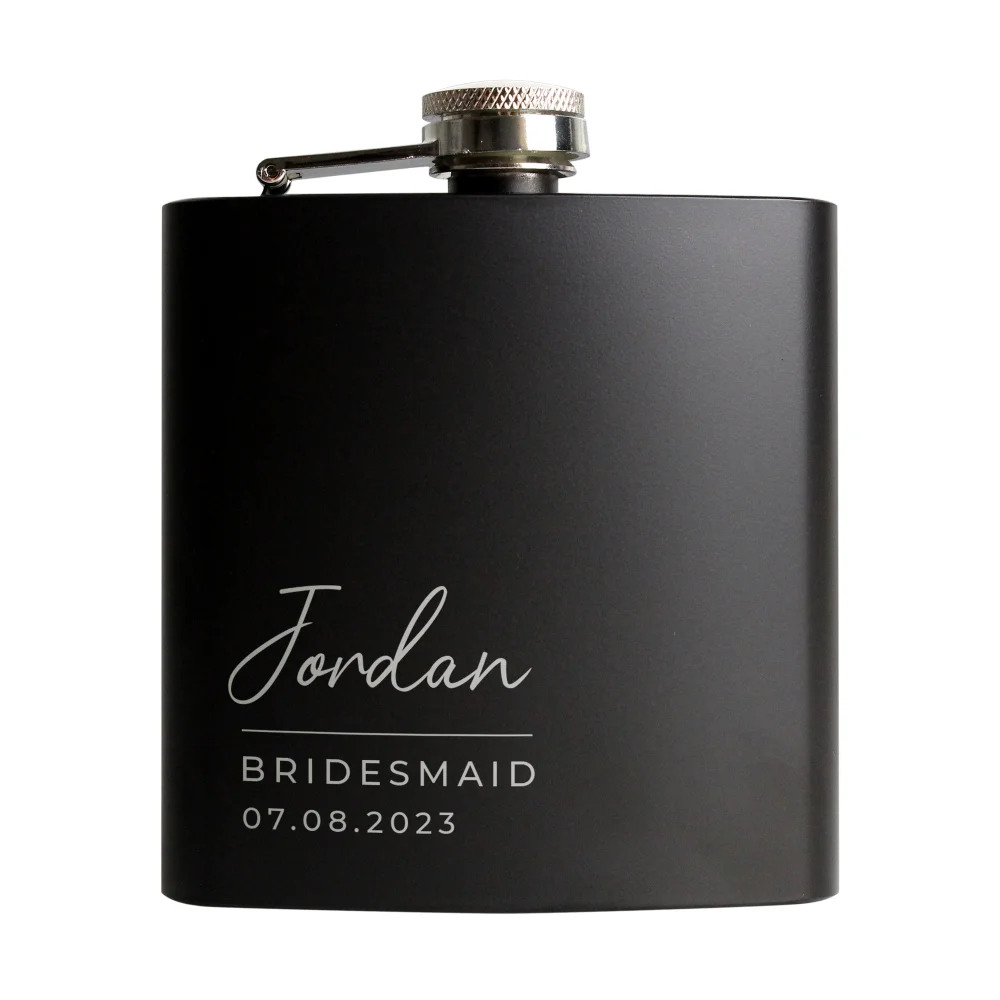 Personalised Memento Company Free Text Script Hip Flask - One Size Image 5