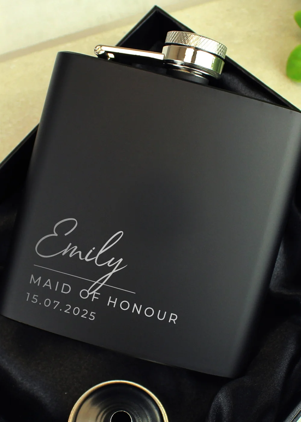 Personalised Memento Company Free Text Script Hip Flask - One Size Image 2