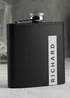 Personalised Memento Company Black Name Only Hip Flask - One Size Image 3