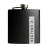 Personalised Memento Company Black Name Only Hip Flask - One Size Image 5