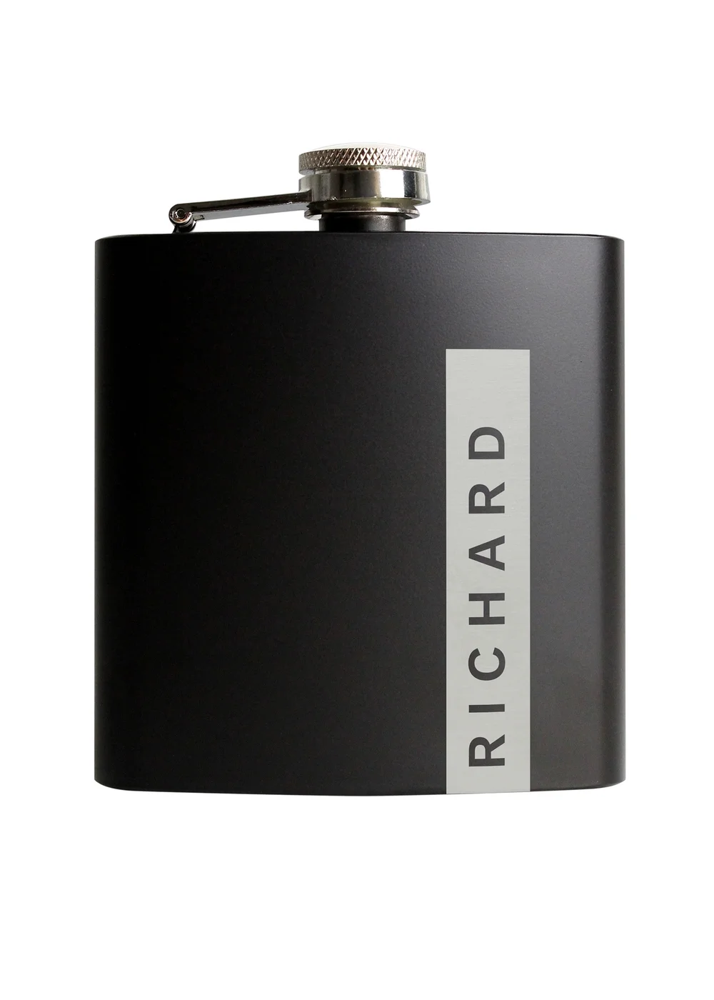 Personalised Memento Company Black Name Only Hip Flask - One Size Image 1