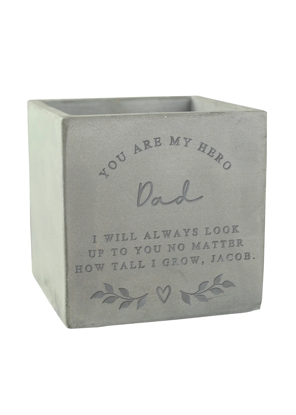 Personalised Memento Company Stone Free Text Concrete Plant Pot - One Size Image 1
