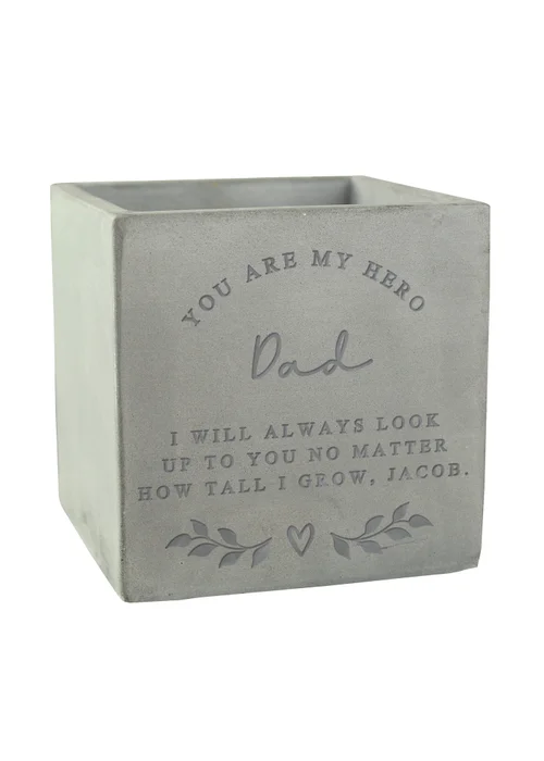 Personalised Memento Company Stone Free Text Concrete Plant Pot - One Size Image 1
