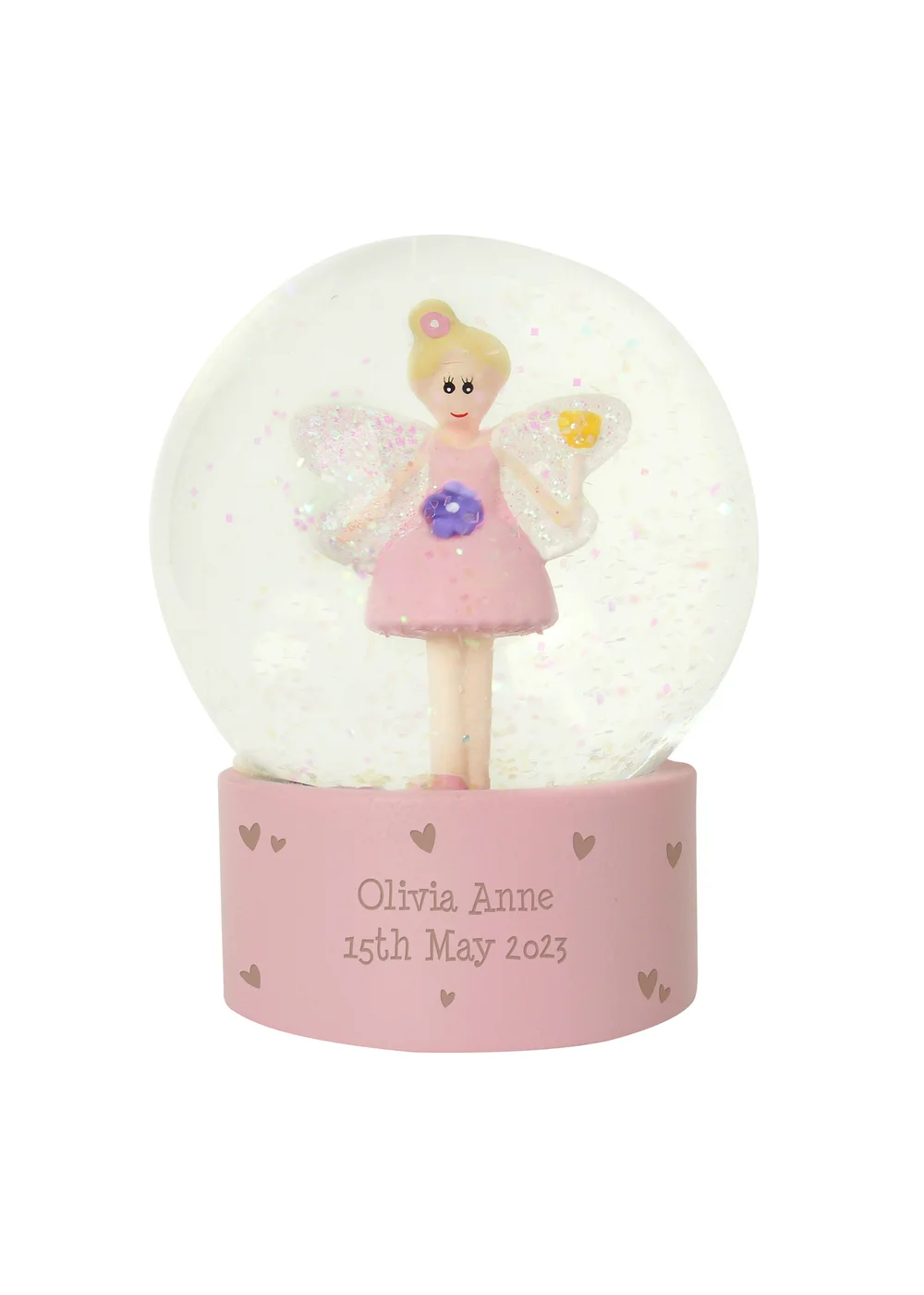 Personalised Memento Company Pink Fairy Glitter Snow Globe - One Size Image 1