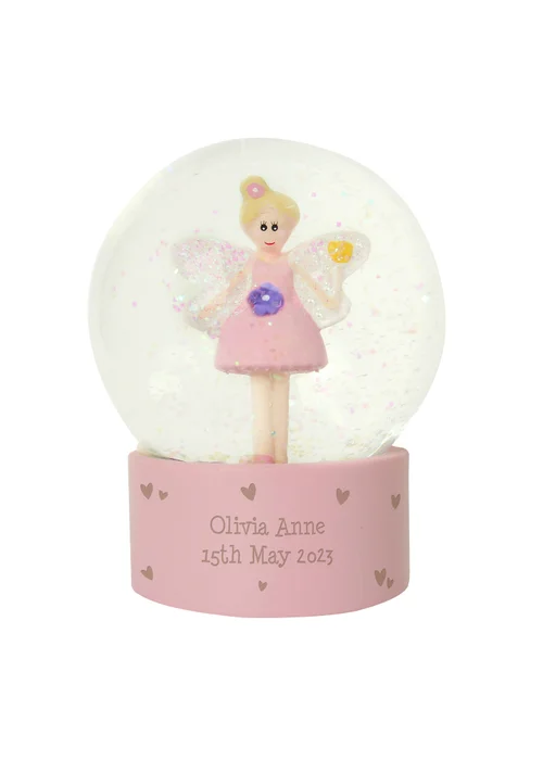Personalised Memento Company Pink Fairy Glitter Snow Globe - One Size Image 1