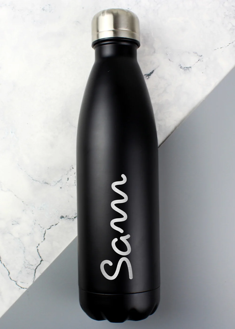 Personalised Memento Company Black Name Only Metal Insulated Drinks Bottle - One Size Image 3
