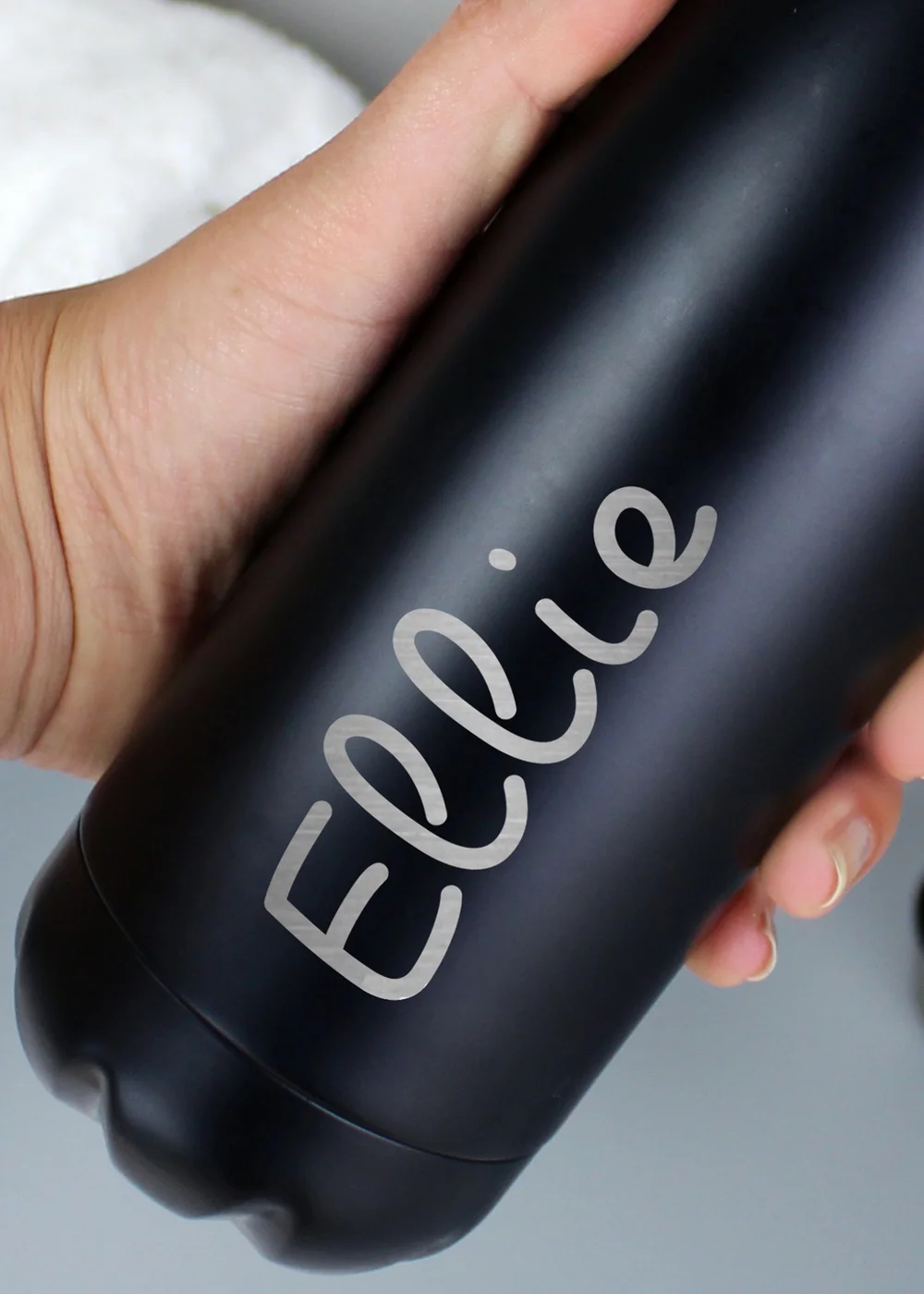 Personalised Memento Company Black Name Only Metal Insulated Drinks Bottle - One Size Image 2