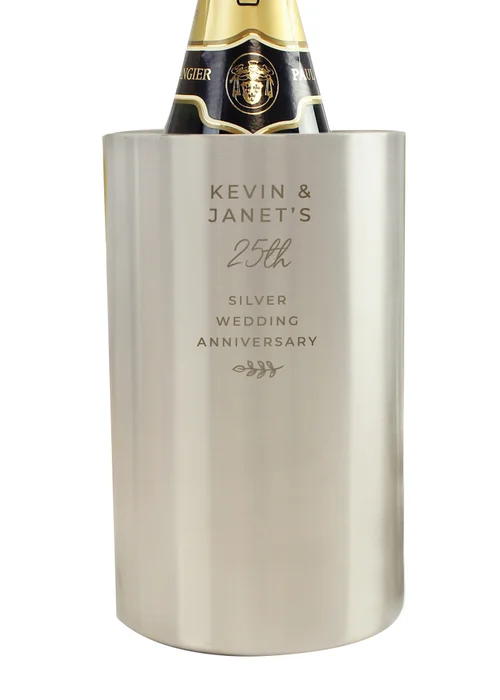 Personalised Memento Company Silver Free Text Wine Cooler - One Size Image 1