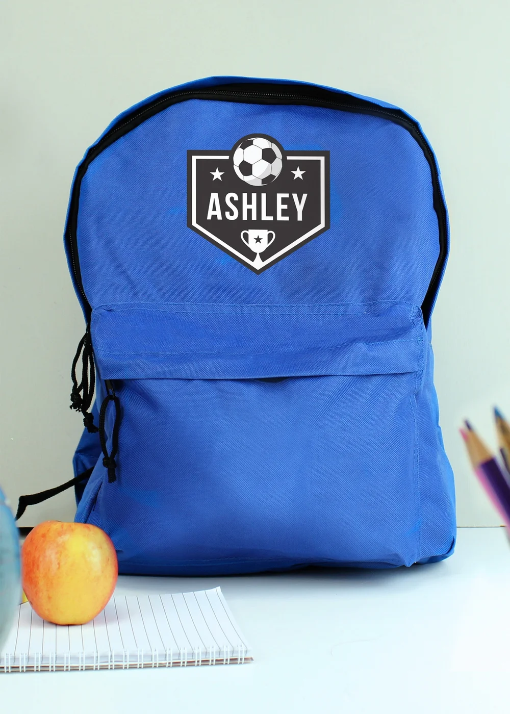 Personalised Memento Company Blue Football Backpack - One Size Image 3