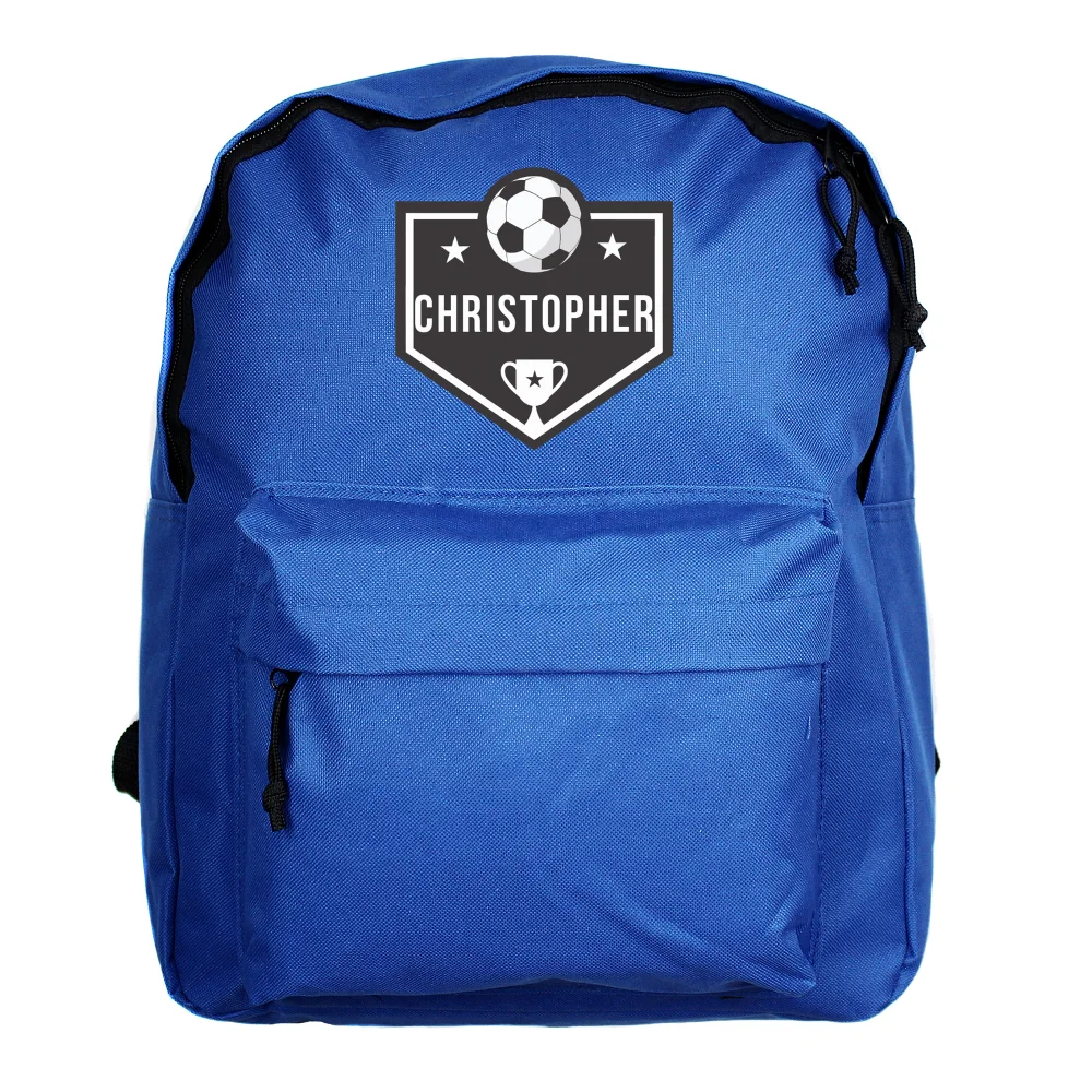 Personalised Memento Company Blue Football Backpack - One Size Image 4