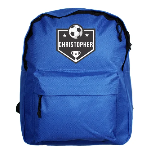 Personalised Memento Company Blue Football Backpack - One Size Image 4