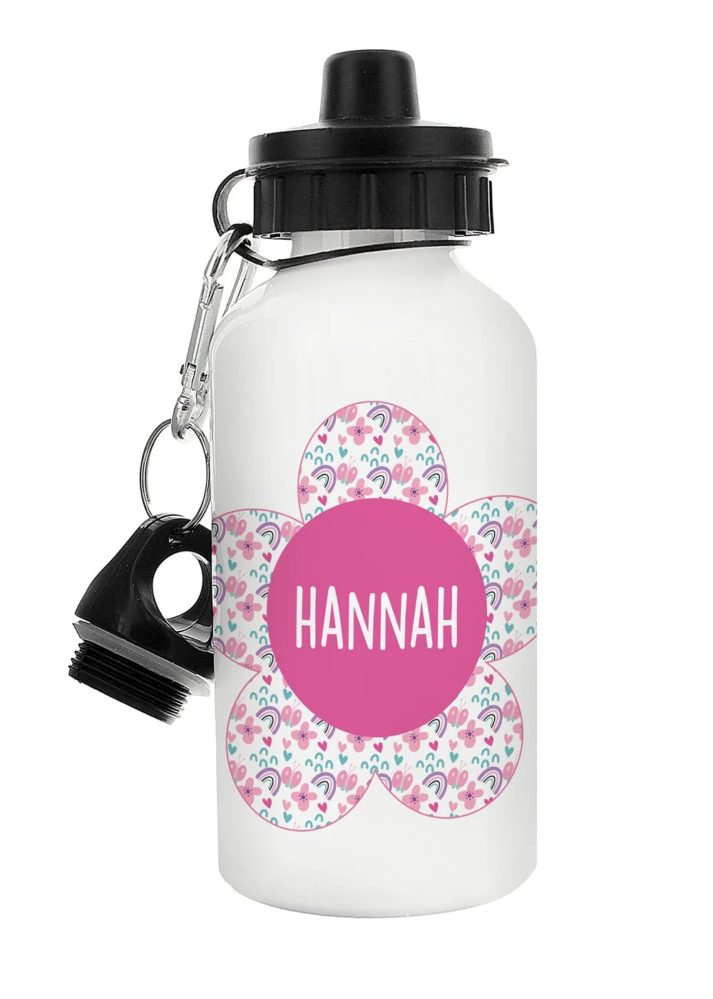 Personalised Memento Company White Flower Drinks Bottle - One Size Image 1