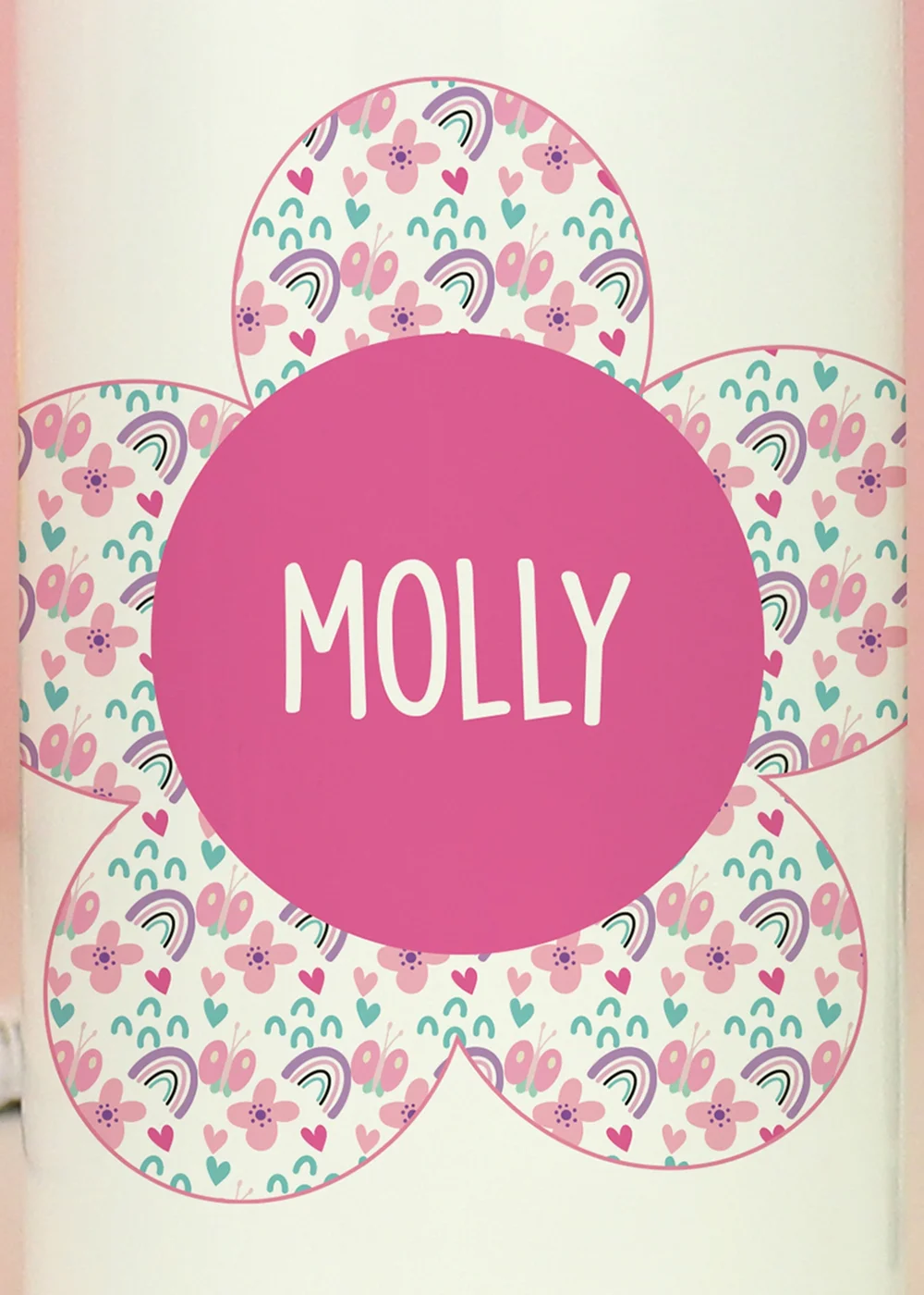 Personalised Memento Company White Flower Drinks Bottle - One Size Image 2