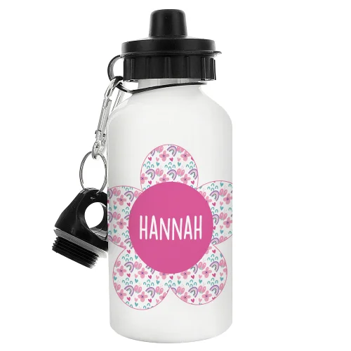 Personalised Memento Company White Flower Drinks Bottle - One Size Image 5