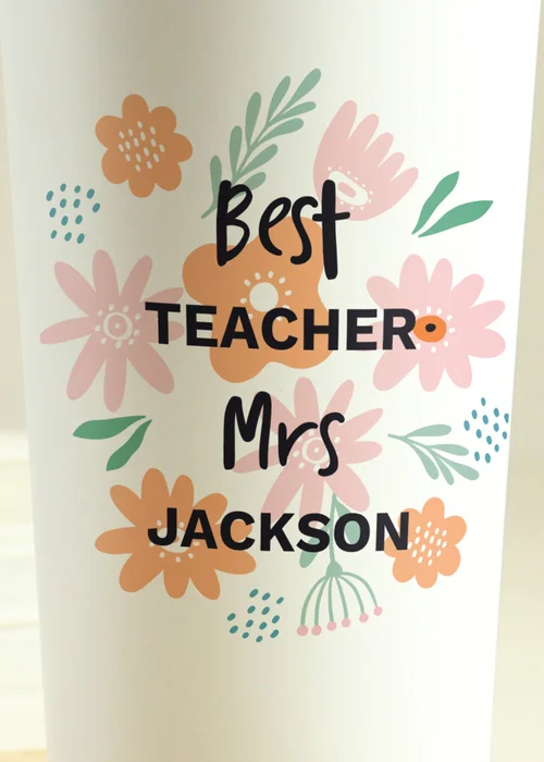 Personalised Memento Company White Floral Travel Mug - One Size Image 2