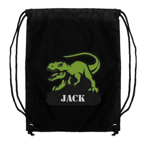 Personalised Memento Company Black Dinosaur Kit Bag - One Size Image 5