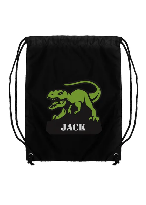 Personalised Memento Company Black Dinosaur Kit Bag - One Size Image 1