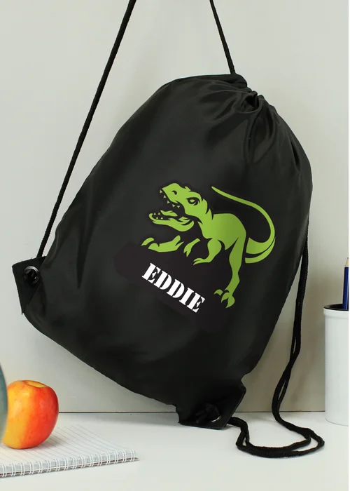 Personalised Memento Company Black Dinosaur Kit Bag - One Size Image 3