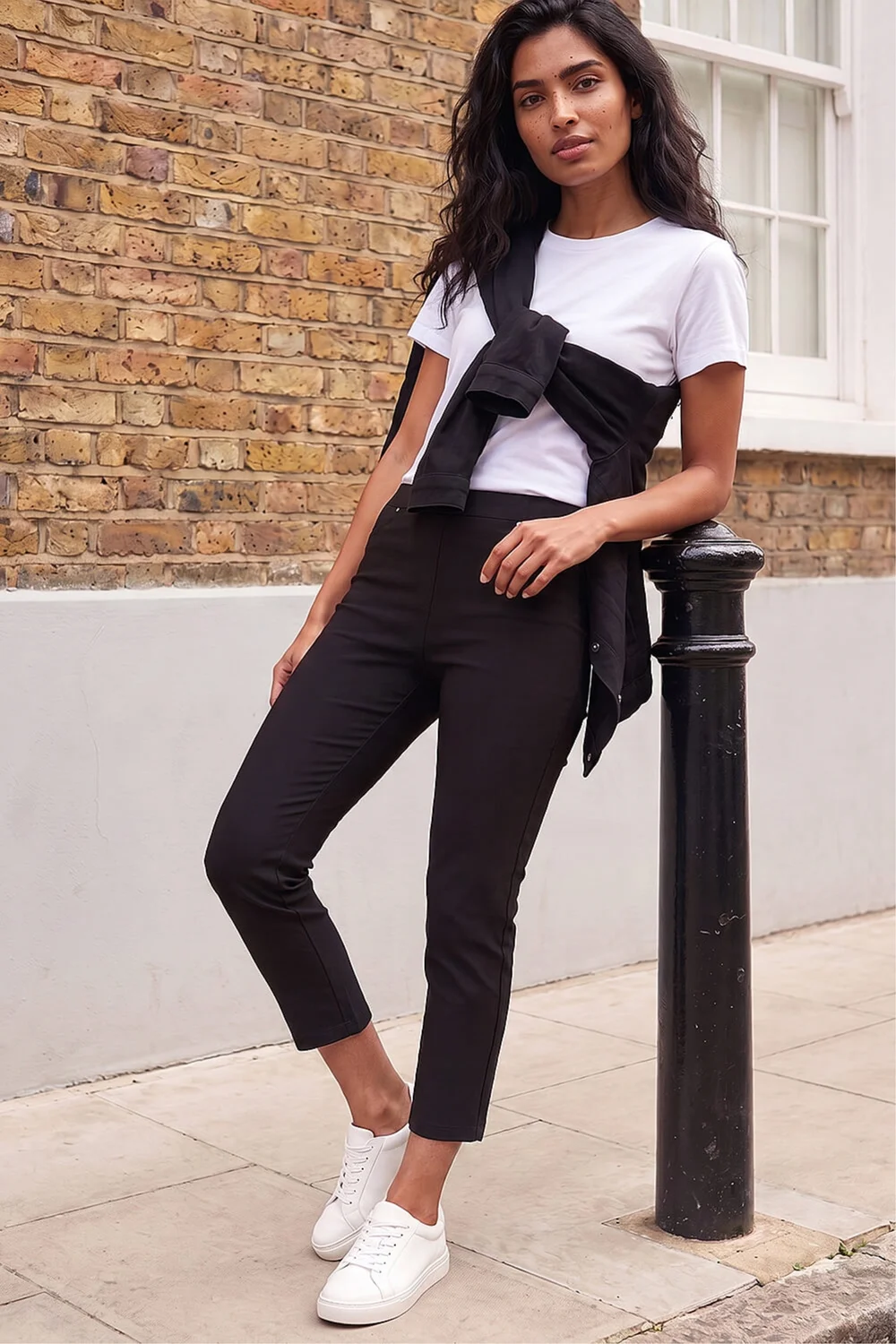 Roman Black Elastic Waist Stretch Jean Trouser - 12 Image 2