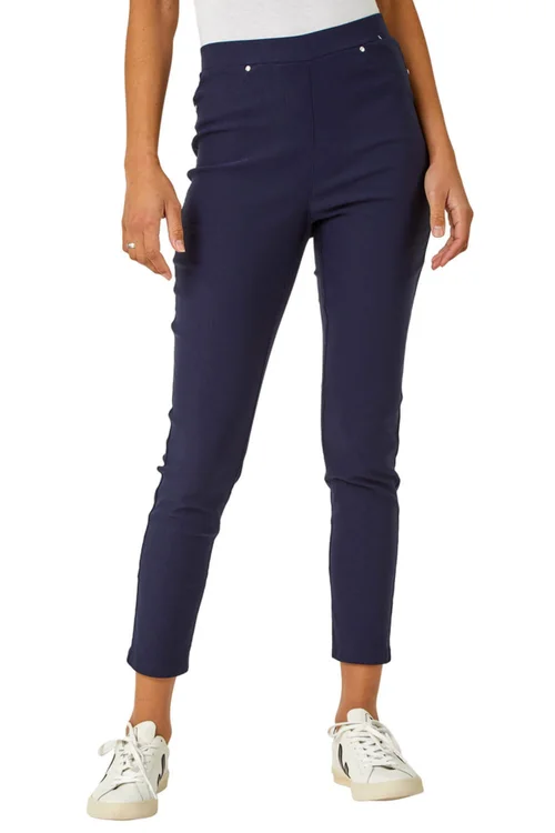 Roman Navy Elastic Waist Stretch Jean Trouser - 6 Image 1