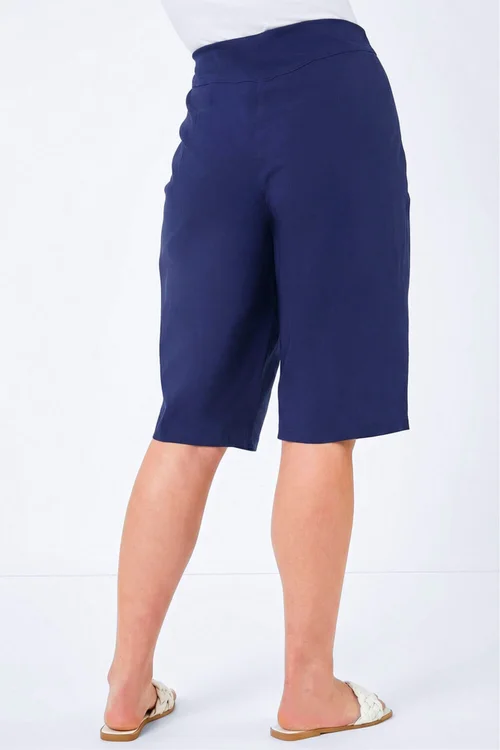 Roman Navy Curve Knee Length Stretch Shorts - 16 Image 3