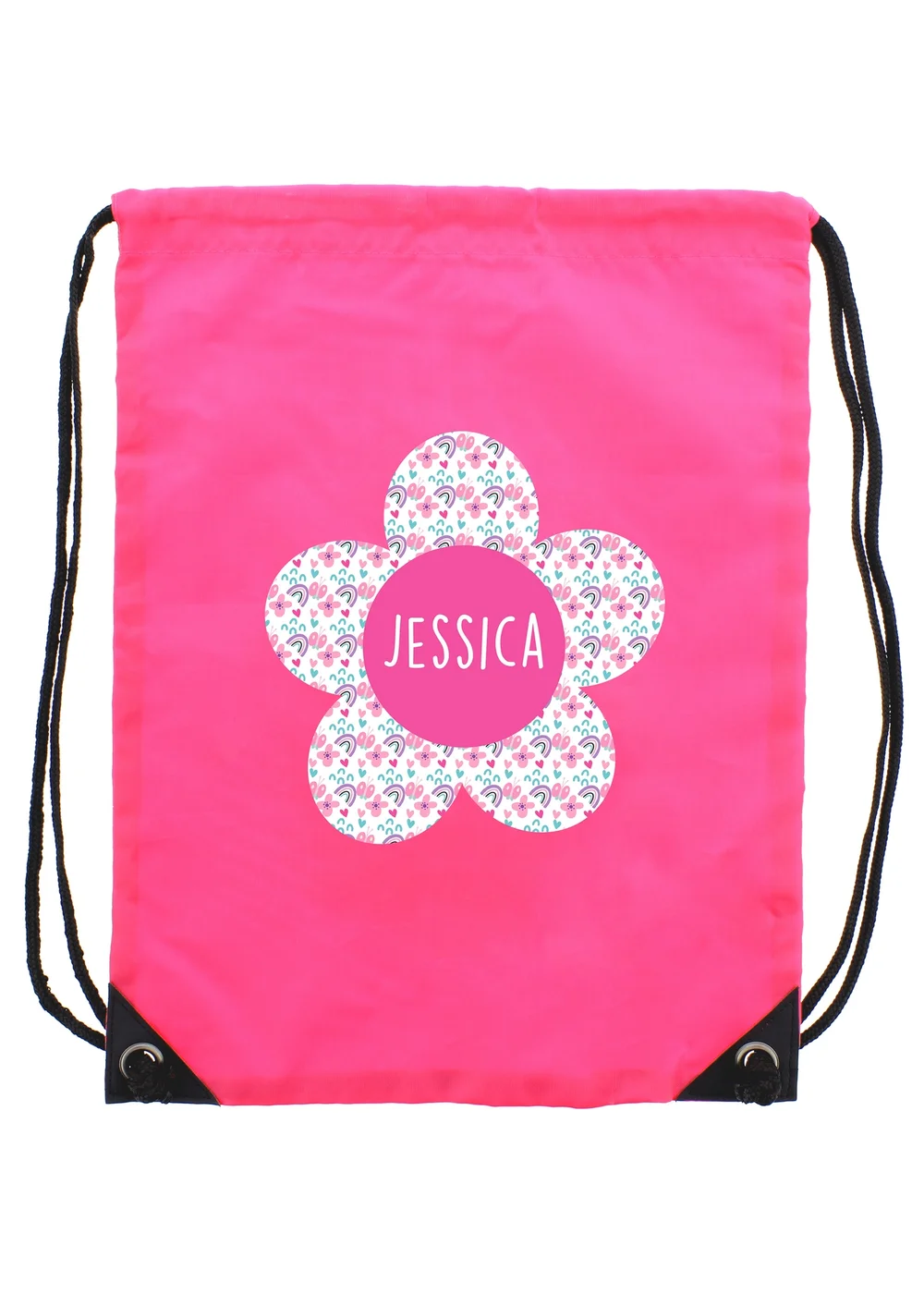 Personalised Memento Company Pink Flower Kit Bag - One Size Image 1