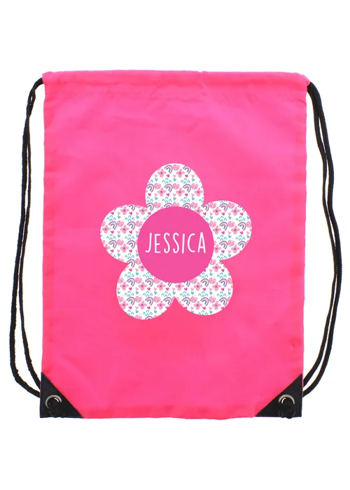 Personalised Memento Company Pink Flower Kit Bag - One Size Image 1
