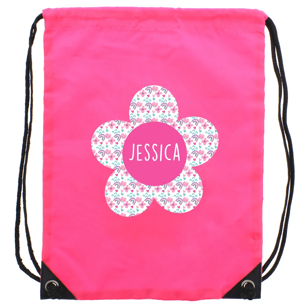 Personalised Memento Company Pink Flower Kit Bag - One Size Image 5