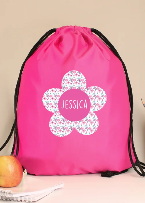 Personalised Memento Company Pink Flower Kit Bag - One Size Image 3