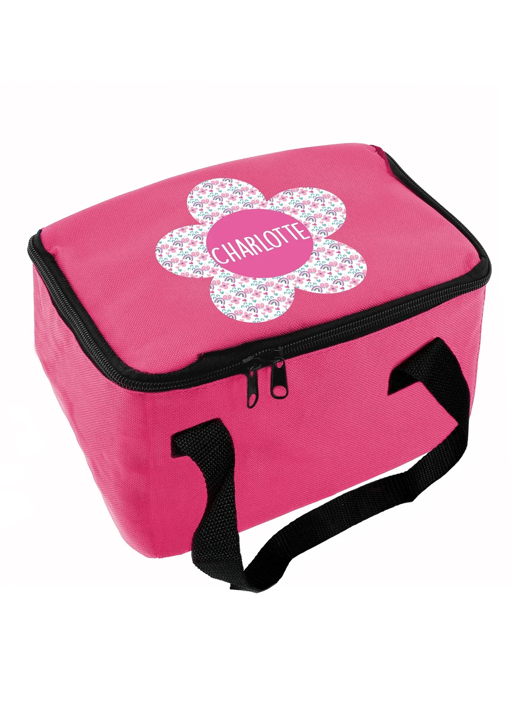 Personalised Memento Company Pink Flower Lunch Bag - One Size Image 1