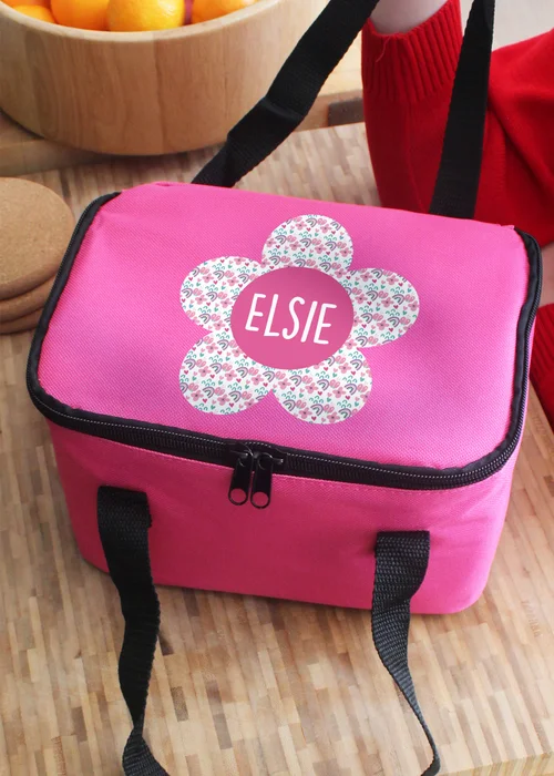 Personalised Memento Company Pink Flower Lunch Bag - One Size Image 3