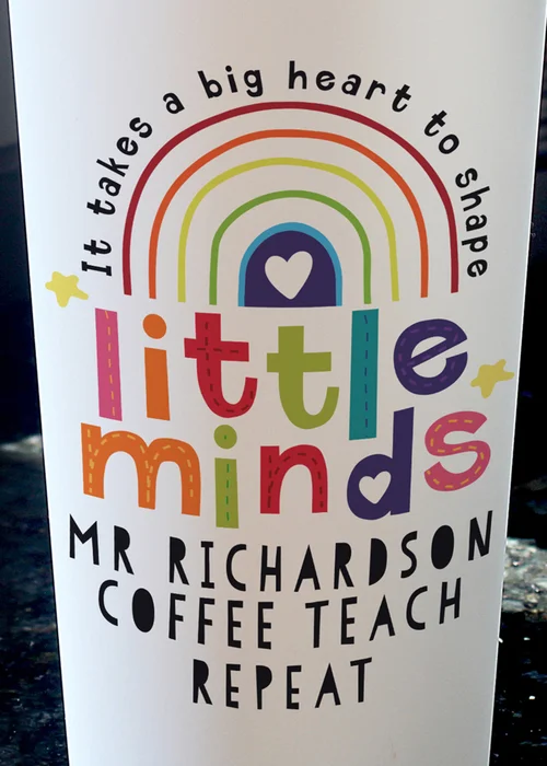 Personalised Memento Company White Shape Little Minds Travel Mug - One Size Image 2