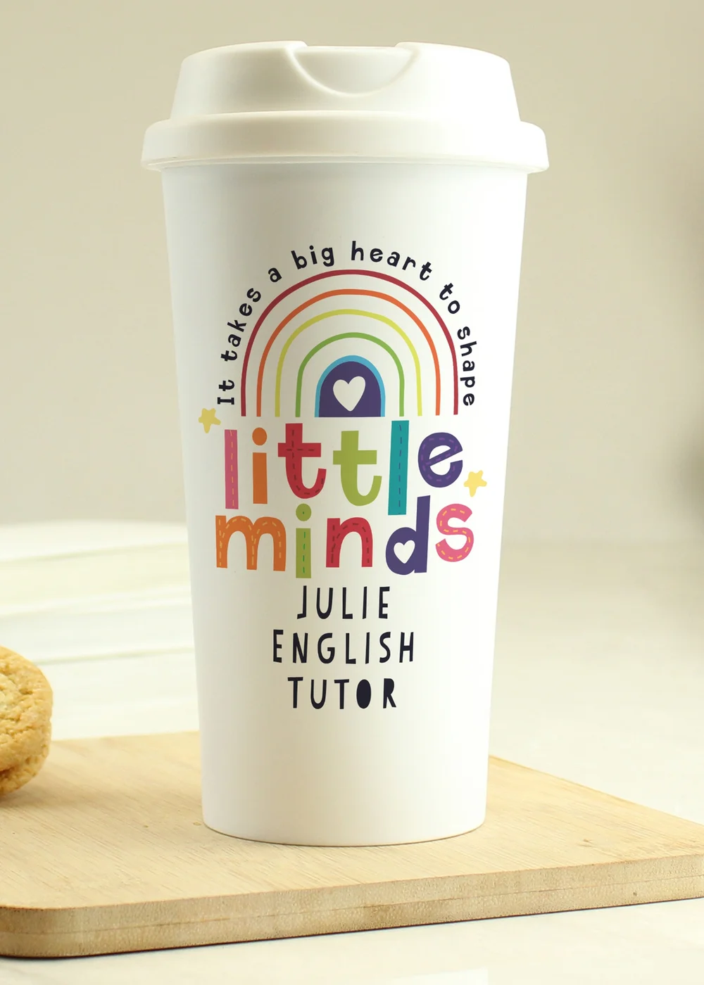 Personalised Memento Company White Shape Little Minds Travel Mug - One Size Image 3
