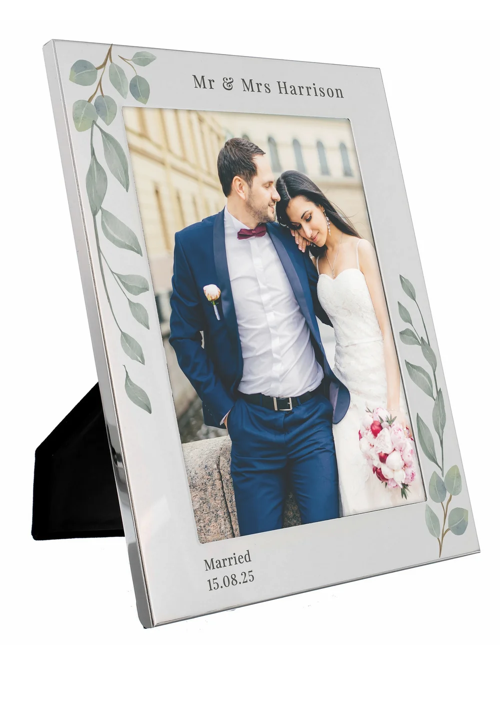 Personalised Memento Company Silver Botanical 5x7 Photo Frame - One Size Image 1