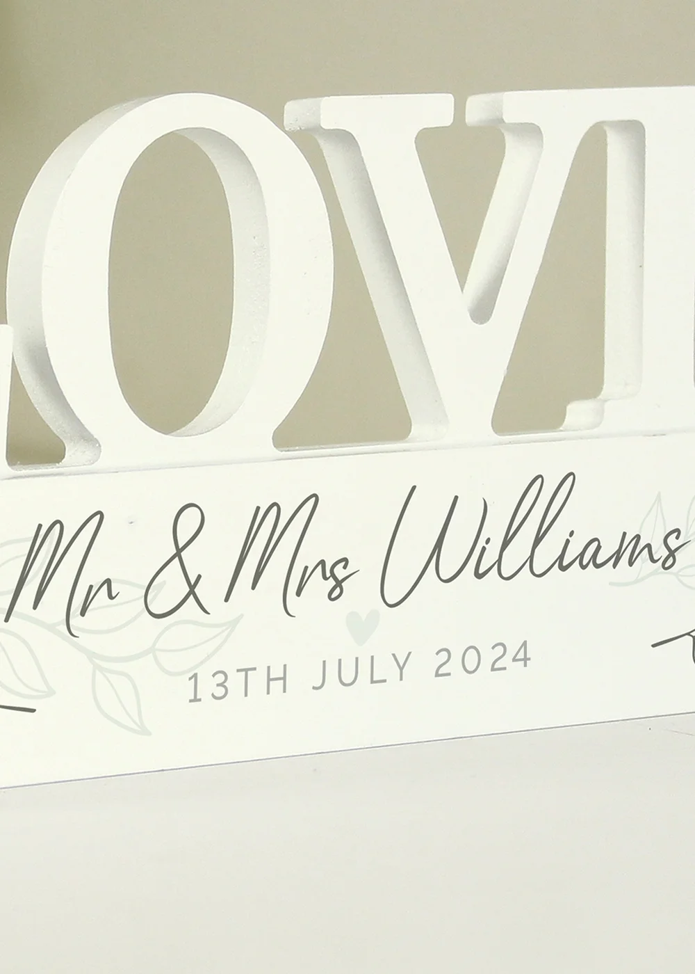 Personalised Memento Company White Wood Botanical Love Ornament - One Size Image 2