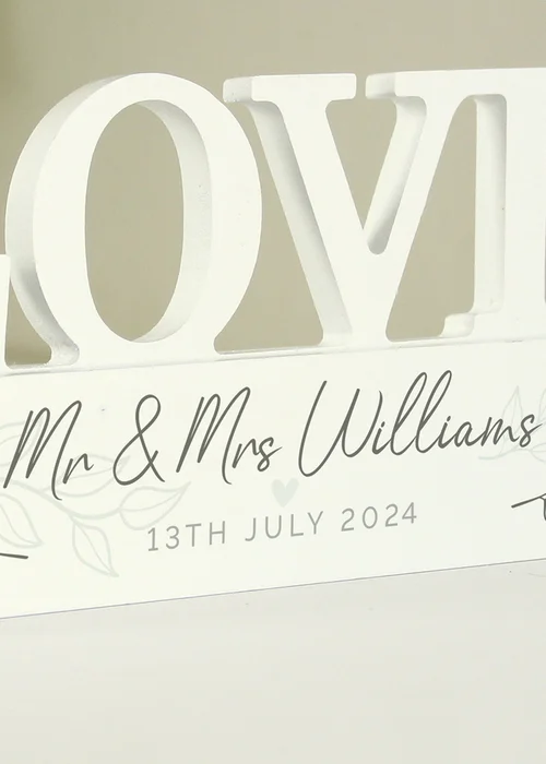 Personalised Memento Company White Wood Botanical Love Ornament - One Size Image 2